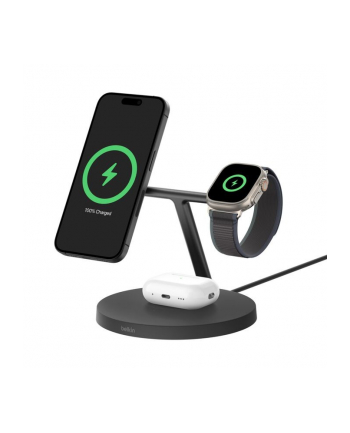 belkin Ładowarka Boost Charge Pro 3w1 Qi2 15W regulowana, czarna