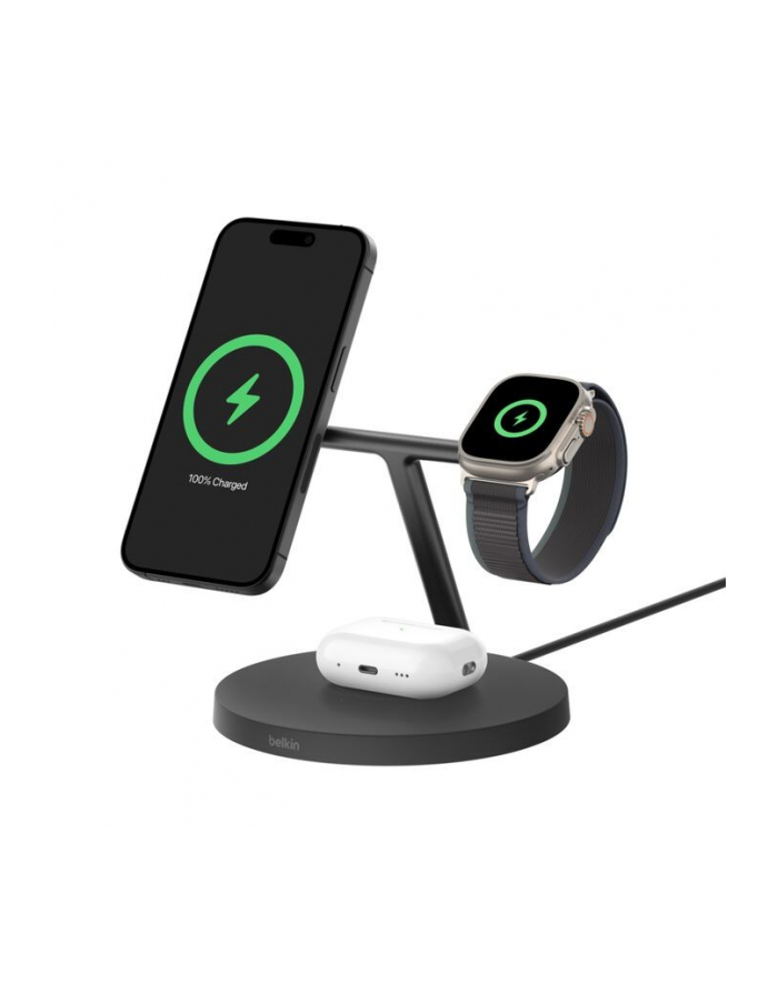 belkin Ładowarka Boost Charge Pro 3w1 Qi2 15W regulowana, czarna główny