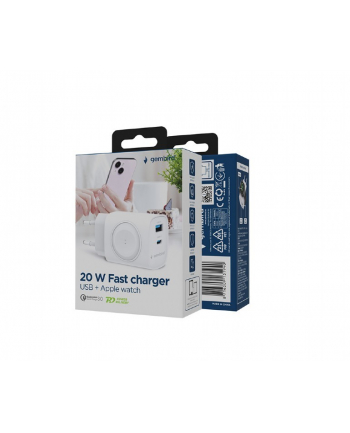 gembird Ładowarka USB-A USB-C 20W PowerDelivery Quick Charge 3.0, biała
