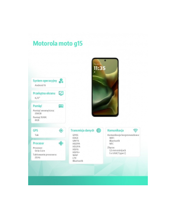 motorola Smartfon moto g15 8/256GB Iguana Green