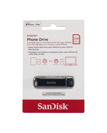 Sandisk iXpand Phone Drive 256GB USB 3.2 Typ C Granatowy (SDIXD0N256GGN6NE)