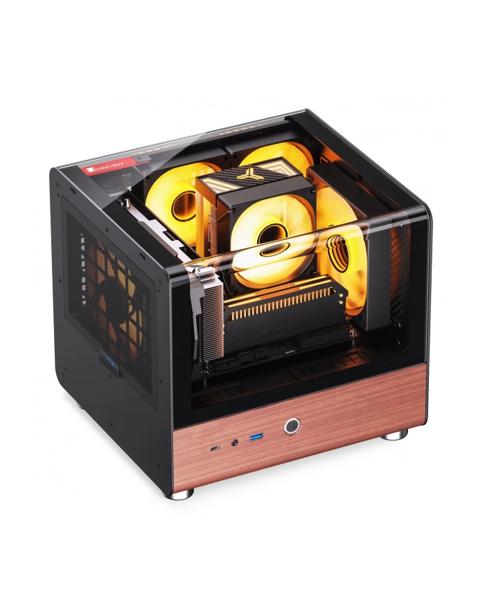 Jonsbo Tk-0 Pc Gehäuse, Mini-Tower, Mini-Itx, Tempered Glass, Holz - Schwarz (TK0BLACK) główny
