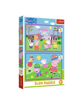 trefl PUZZLE 2x24 Peppa na placu zabaw 34435