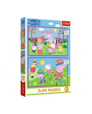 trefl PUZZLE 2x24 Peppa na placu zabaw 34435