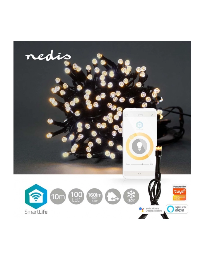 Nedis Dekoracja Świąteczna Wifilx01W100 Oświetlenie Dekoracyjne Lekki Łańcuch Do Dekoracji Czarny 100 Lamp(Y) Led 2,21 W G główny