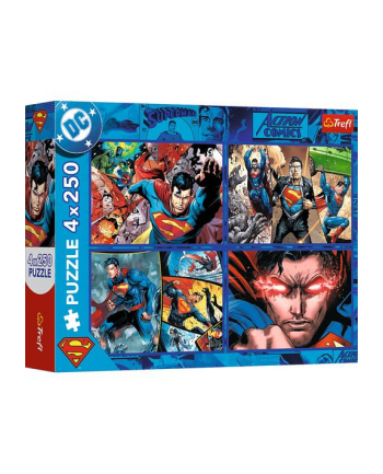 trefl PUZZLE 4x250 Odwaga Supermana / Warner 13340