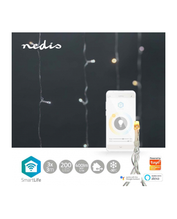Nedis Dekoracja Świąteczna Wifilxc02W200 Oświetlenie Dekoracyjne Lekki Łańcuch Do Dekoracji Biały 200 Lamp(Y) Led 4,3 W G