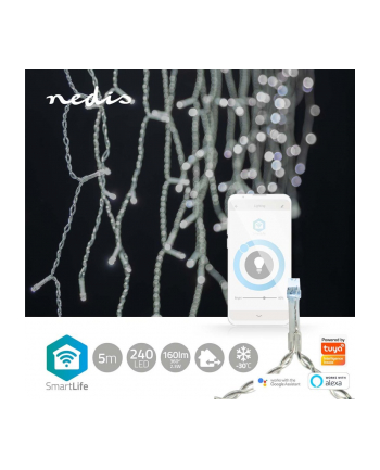 Nedis Dekoracja Świąteczna Wifilxc03W250 Oświetlenie Dekoracyjne Lekki Łańcuch Do Dekoracji Biały 240 Lamp(Y) Led 2,32 W G