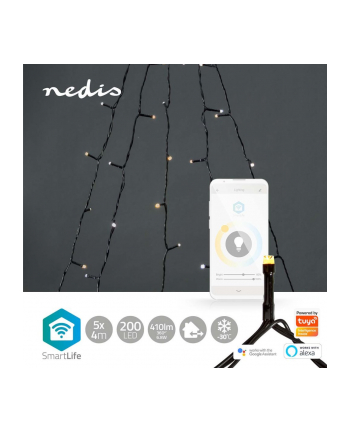 Nedis Dekoracja Świąteczna Wifilxt12W200 Oświetlenie Dekoracyjne Lekki Łańcuch Do Dekoracji Czarny 200 Lamp(Y) Led 4,62 W G