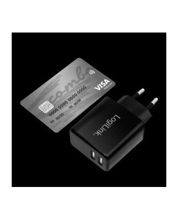 Logilink PA0210 Fast Charging adapter gniazda USB 2 x USB-A 12 W do smartfonów/tabletów/odtwarzaczy MP3-MP4/eBooków/nawigacji itp z zabezpieczen