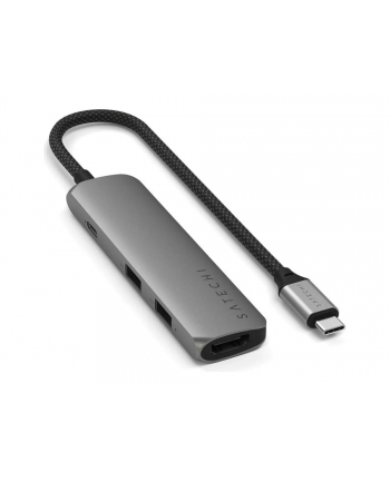 Satechi 4-w-1 USB-C Slim Multiport 4K USB-C (USB-C, 4K HDMI, 2x USB-A) (szary)