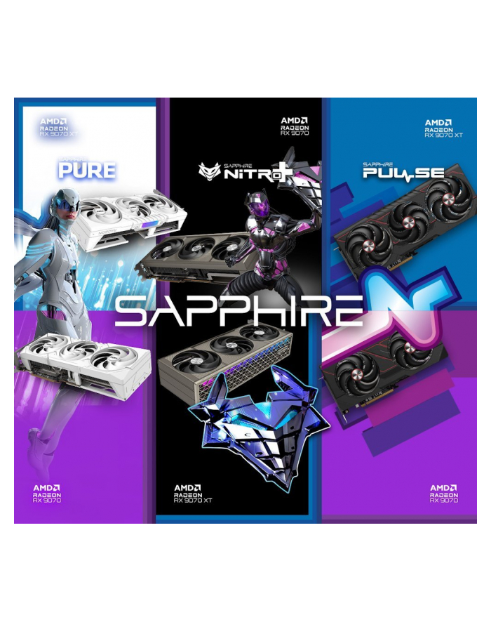 sapphire technology Karta graficzna Radeon RX 9070 XT NITRO+ GAMING OC 16GB GDDR6 256bit 2DP/2HDMI główny