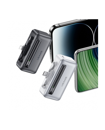 usams Powerbank 4500mAh 20W USB-C/Lightning Fast Charge szary