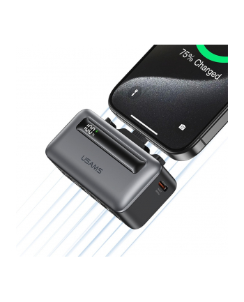 usams Powerbank 4500mAh 20W USB-C/Lightning Fast Charge szary