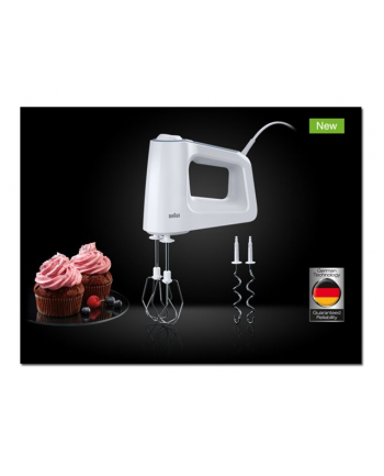 Braun HM 3100 WH Moc [W]: 500 | Ilość stopni prędkości: 5 | Rodzaj: ręczny | Funkcje: | Kolor: biały