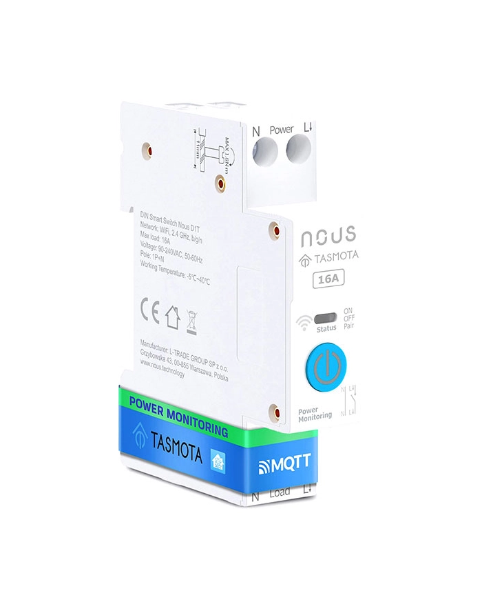NOUS D1T DIN Smart Switch 16A with Tasmota (ESP32) główny