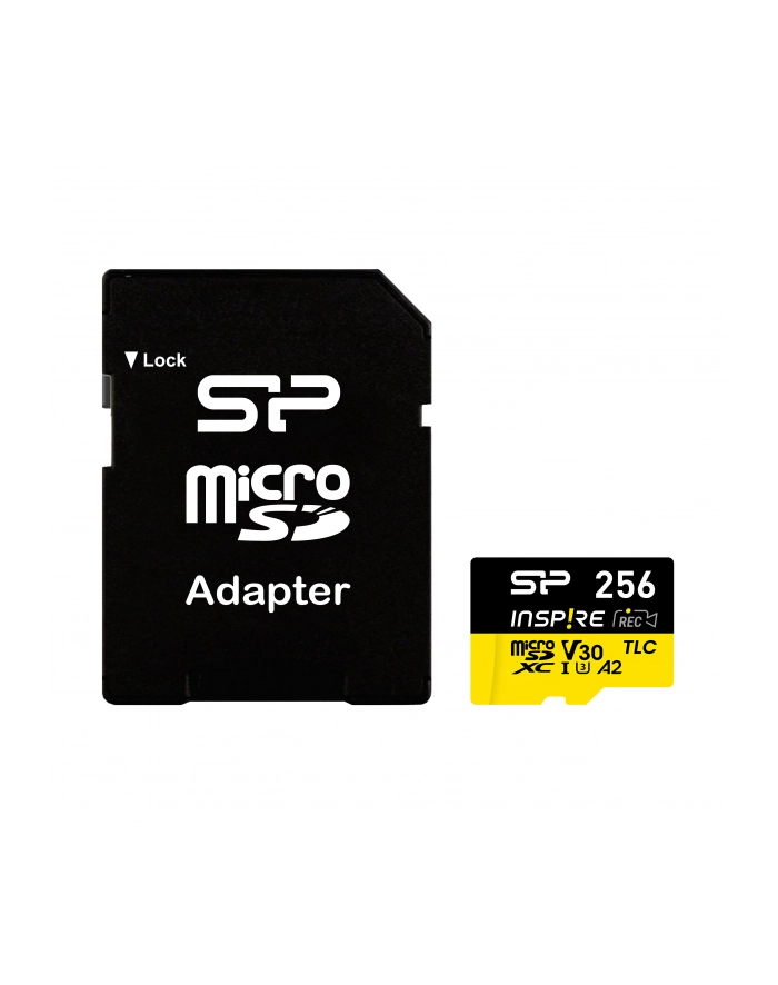 silicon power Karta pamięci microSDXC Inspire 256GB UHS-I U3 A2 V30 4K TLC główny