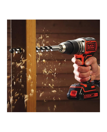 Akumulatorowa wiertarko-wkrętarka udarowa Black&Decker BCD383D2XK PowerConnect - 2 akumulatory 18V/2.0Ah