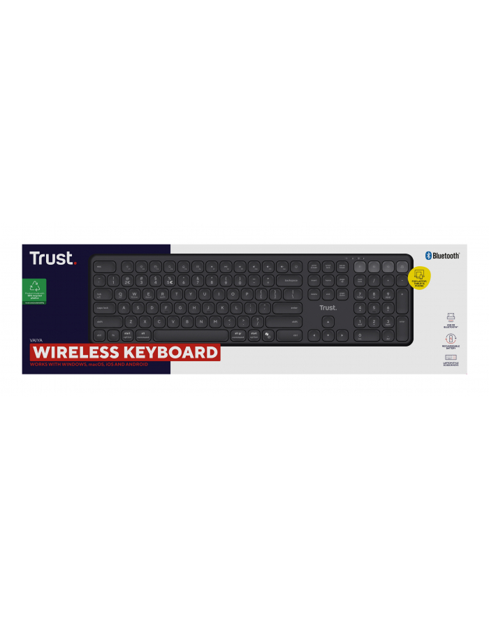 trust Klawiatura bezprzewodowa Vaiya Multi Black US główny