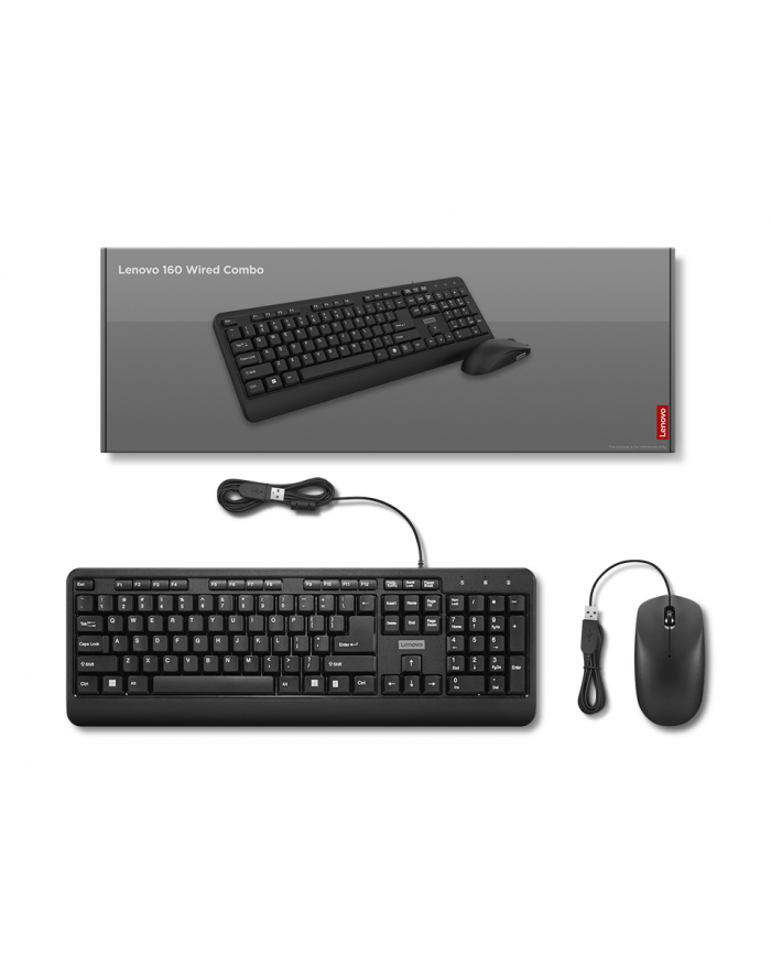 Zestaw klawiatura + mysz Lenovo 160 Czarna (GX31L52655) główny