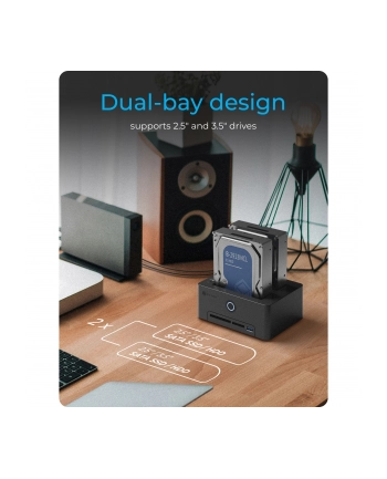icybox Czytnik kart IB-1233CL-CR 2x 2,5/3,5 SSD/HDD