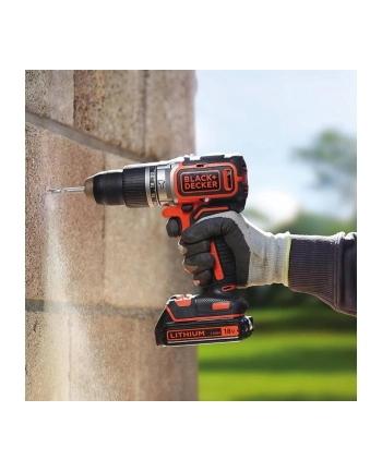 Akumulatorowa wiertarko-wkrętarka udarowa Black&Decker BCD383D2XK PowerConnect - 2 akumulatory 18V/2.0Ah
