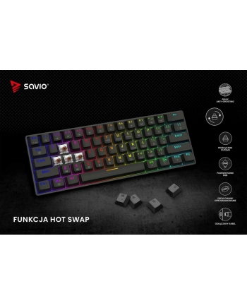 savio Klawiatura mechaniczna BLACKOUT X2 OUTEMU Brown, Hot Swap