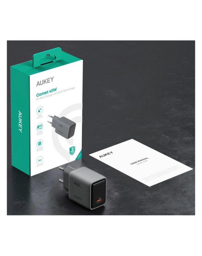 aukey PA-C2 ładowarka sieciowa 1xUSB-C PD 45W 4A QC4+ PD3.0 AFC PPS FCP SCP SSCP główny