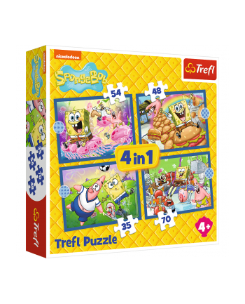 Puzzle 4w1 Podwodne życie SpongeBoba. SpongeBob 34674 Trefl