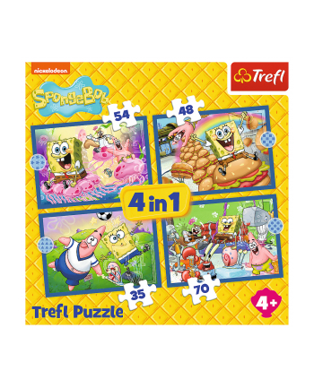 Puzzle 4w1 Podwodne życie SpongeBoba. SpongeBob 34674 Trefl