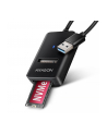 axagon ADM2-AM Adapter USB3.2 Gen 2 M.2 NVMe/SATA SSD 10Gbps 10cm USB-A cable - nr 26