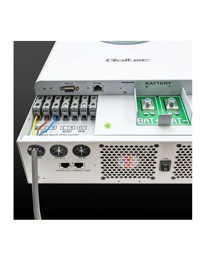 qoltec Modularny Hybrydowy Inwerter solarny Off-Grid 6.2kVA | 6.2kW |   120A | MPPT | 12 jednostek | BMS | Sinus | opcja Wi-Fi | Power Factor 1.0 główny