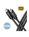 axagon BUCM32-CM05AB Kabel USB-C - USB-C 3.2 Gen 2 0.5m, PD 100W, 5A, 4K HD, ALU, oplot, czarny - nr 21