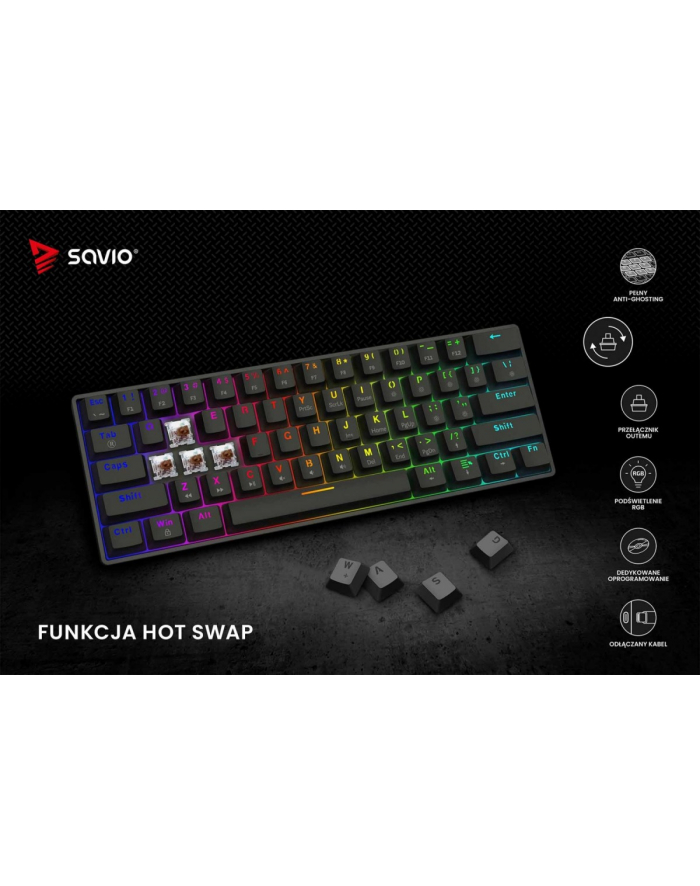 savio Klawiatura mechaniczna BLACKOUT X2 OUTEMU Brown, Hot Swap główny