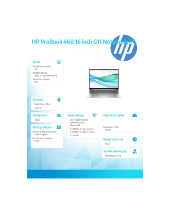 hp inc. Notebook ProBook 460 G11 U5-125U 512GB/16GB/W11P/16.0   AD1Q3ET