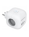 qoltec Kostka zasilająca przedłużacz 6w1 z podświetlanym włącznikiem | 3x AC | 2x USB | 1x USB-C PD 20W | biała - nr 1