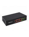qoltec Przełącznik sieciowy SWITCH FAST ETHERNET PoE 4x RJ45 PoE 1x RJ45Uplink 1x SFP | 65W | 1000 Mb/s - nr 1