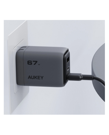 aukey PA-C3 ładowarka sieciowa 3xUSB (2xUSB-C + 1xUSB-A) 67W 5A QC5.0 PD3.0 AFC PPS FCP SCP