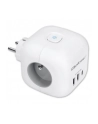 qoltec Kostka zasilająca przedłużacz 6w1 z podświetlanym włącznikiem | 3x AC | 2x USB | 1x USB-C PD 20W | biała - nr 1