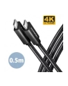 axagon BUCM32-CM05AB Kabel USB-C - USB-C 3.2 Gen 2 0.5m, PD 100W, 5A, 4K HD, ALU, oplot, czarny - nr 52