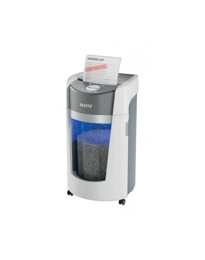 Niszczarka LEITZ IQ OptiMax Office 35 L, P-5, Ścinki 2x15, Automatyczny Start/Stop, Funkcja cofania, Obczerwonyowy pojemnik - 33% większa pojemność na ścinki główny