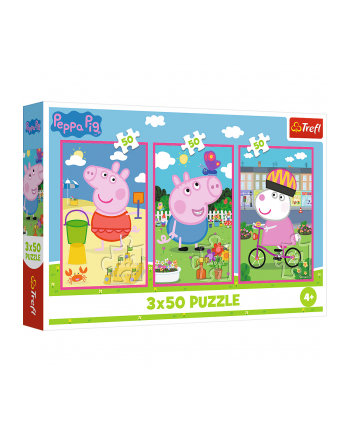 trefl Puzzle 3x50el Siła przyjaźni. Świnka Peppa Peppa Pig 34877 nr 1