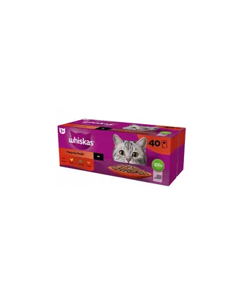 WHISKAS Saszetki drób,jagnię,woł dla kota 40x85g