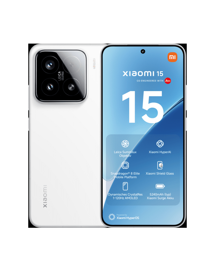 Smartfon Xiaomi 15 5G Dual Sim 12/512GB White główny