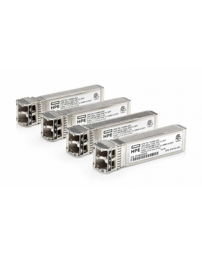 hewlett packard enterprise Zestaw 4 nadajników-odbiorników (transceiverów) MSA 32 Gb SFP+ Short Wave Fibre Channel S3Y23A główny