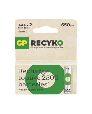 gp battery Akumulatorki R03/AAA Ni-MH 650mAh blister 2szt. GP RECYKO