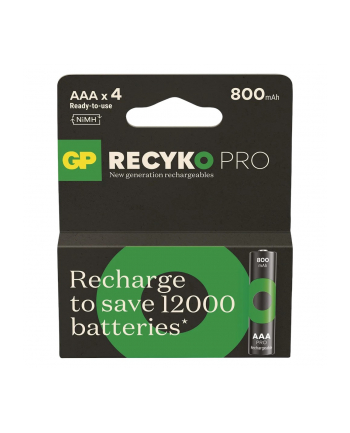 gp battery Akumulatorki R03/AAA Ni-MH 800mAh blister 4szt. GP RECYKO PRO