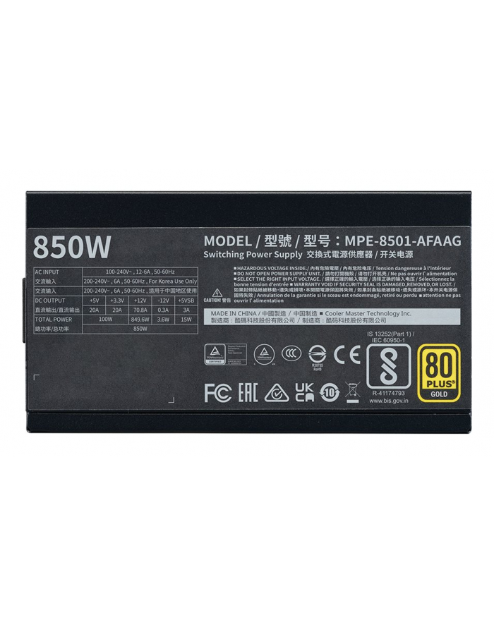COOLER MASTER ZASILACZ MWE Gold 850 -V2 ATX31 główny