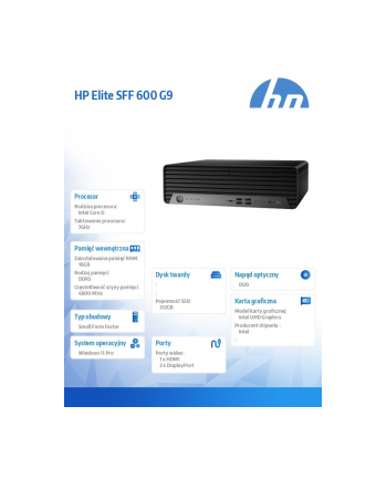 hp inc. Komputer 600 G9 SFF i5-12500 512/16/W11P 6U4Q0EA nr 1