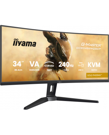 iiyama Monitor G-Master 34 cale GCB3486WQSCP-B1,VA,UWQHD,240HZ,1500R,500cd,21:9,     USB-C dock 95W, RJ45, 2x5W